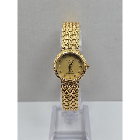 Croton Lady Harris Womens Gold Tone Diamond Quartz Dress Watch New Battery main image 10